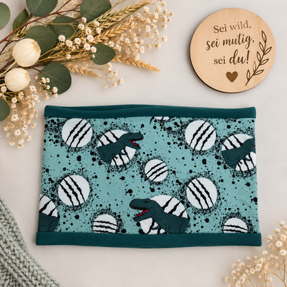 Kleiner Dino-Freund – Beanie & Loop in Grün 💚