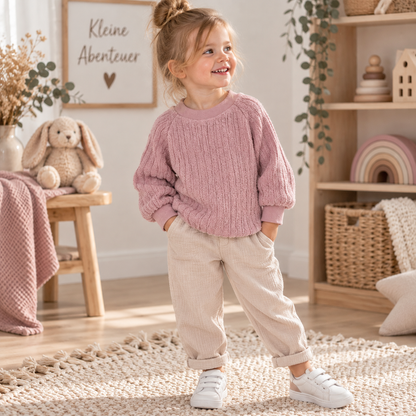 Woll-Pullover in Altrosa