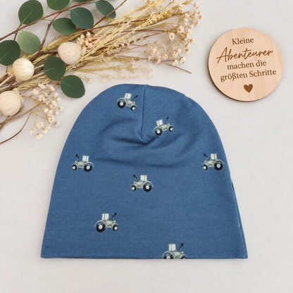 Kleiner Traktorenfreund – Beanie & Loop in Blau 💙