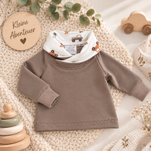 Sweatshirt mit Kragen in Taupe