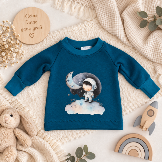 Sweatshirt „Stronaut auf einer Wolke“ – Petrol