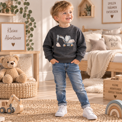Kuscheliges Sweatshirt mit niedlichem Bagger-Print