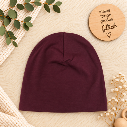 Warme Farben, kleines Glück – Beanie & Loop Set in Bordeaux 🍂