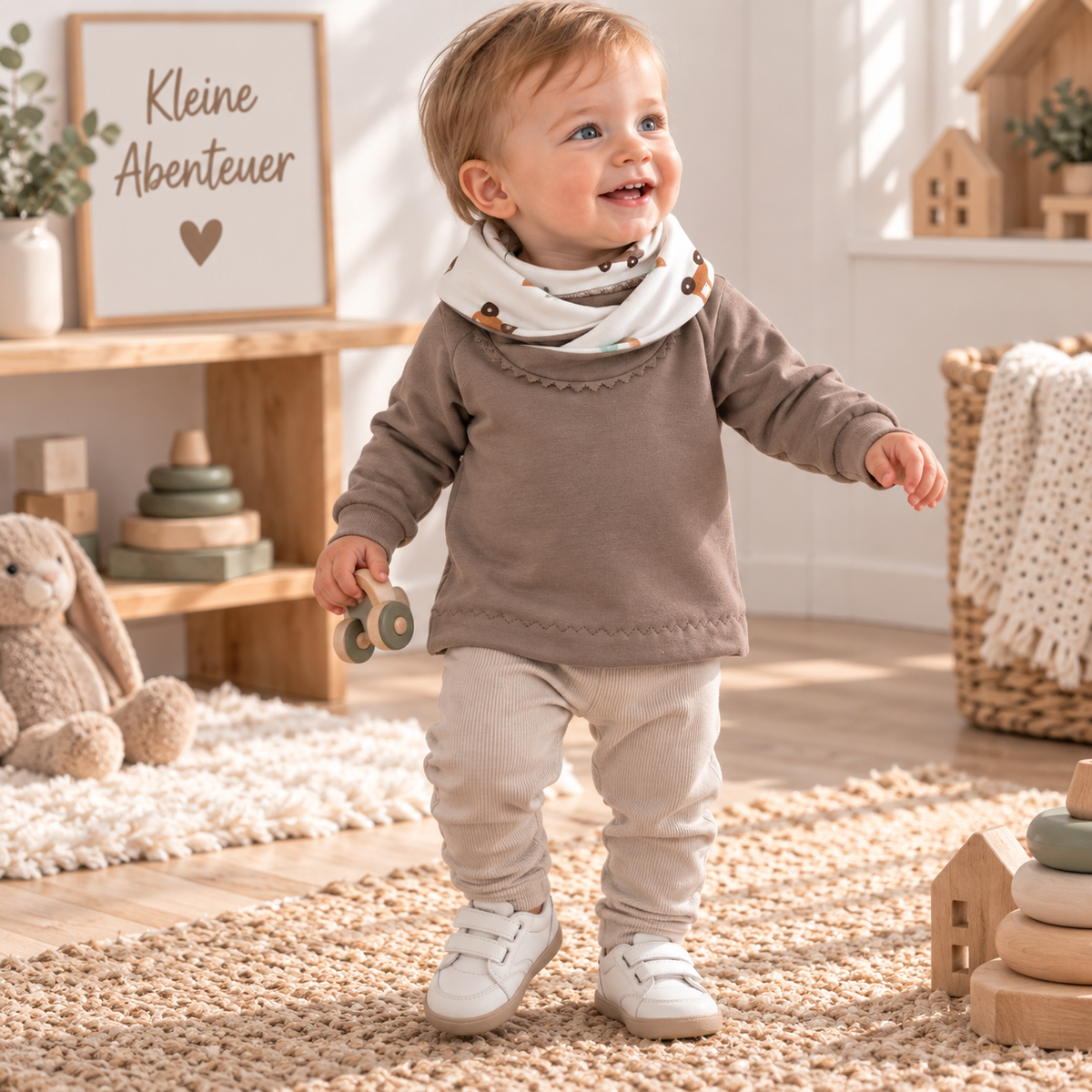 Sweatshirt mit Kragen in Taupe