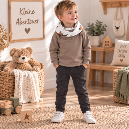 Sweatshirt mit Kragen in Taupe