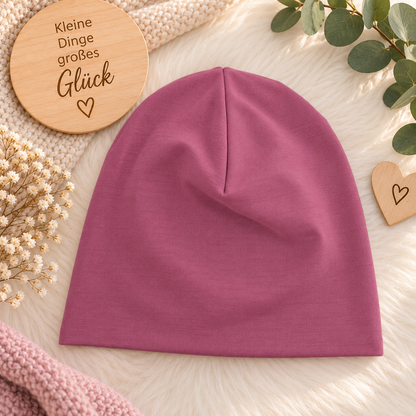 Kleine Eulenliebe – Beanie & Loop Set in Mauve