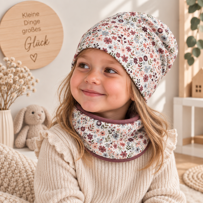 Little Flower – Beanie & Loop Set - liebevoll handgemacht für kleine Lieblingsmenschen