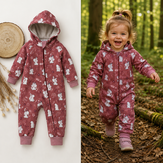 Kuscheliger Softshell-Overall für Kinder – perfekt für Wind und Wetter!